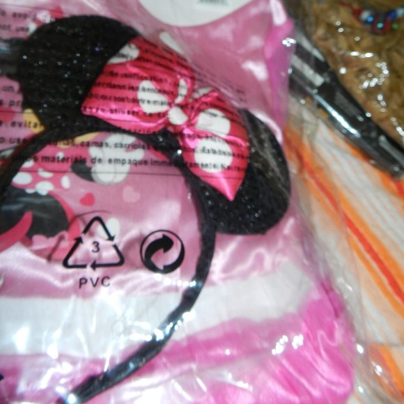 🆕 Minnie Mouse Pink/White Mickey Mouse Clubhouse Dress & Headbow 4-6x NWT - Picture 4 of 12